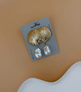 گوشواره صدف دریایی مرواریدی