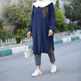 مانتو اداری دانشجویی سایزبزرگ مدل ابرا کد 222