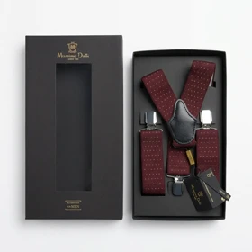 ساسبند طرح خال‌خال ریز برند Massimo Dutti (زرشکی)