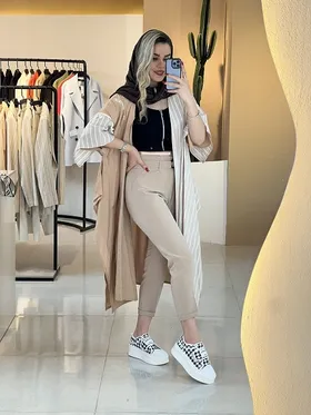 مانتو بلند نسکافه ای