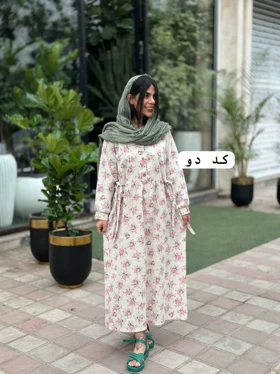 پیراهن نچرال گل‌گلی