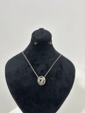 گردنبند نقره زنانه طرح کلاف نخ 995