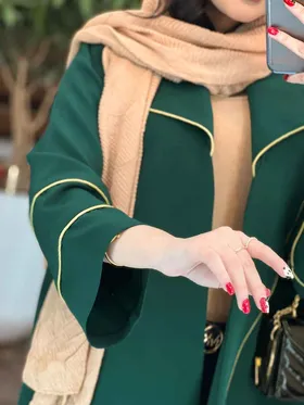 مانتو یقه دوبل مغزی دوزی