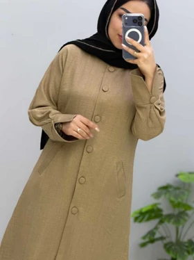 مانتو یقه گرد شانتون گلشین کد 329897