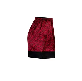 شلوارک بیسیک زرشکی طرحدار