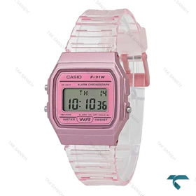 ساعت کاسیو F-91WS-4 نوستالژی صورتی شیشه ای Casio-7650-U