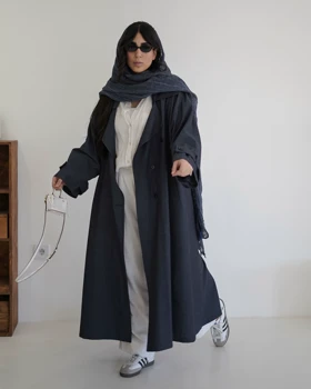 مانتو تک‌رنگ طرح جین