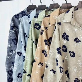 مانتو زنانه لینن دیپلمات گل‌دار