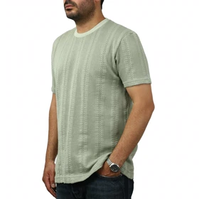 تیشرت آستین کوتاه بافت مردانه سیزر مدل 15512053