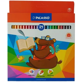 مداد رنگی 24 رنگ پیکاسو Picasso مدل GOL-24-C طرح موش و تمساح