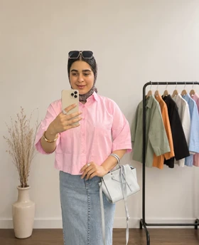 شومیز باکسی دو جیب