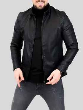 کت چرم 6813 مشکی