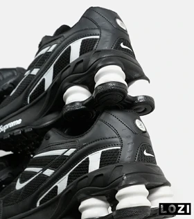 کفش کتانی مردانه مشکی سفید نایک NIKE x SUPREME shox ride 2