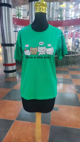 تیشرت زنانه نخی طرح پیشی کد 3002