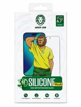 گلس آیفون 14Max-سیلیکون پلاس 3D Silicon Plus - Green Lion گرین