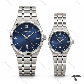 ساعت ست سیتیزن کلاسیک رفرنس 31663 نقره ای صفحه سرمه ای Citizen-11515-S