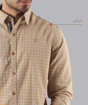 پیراهن مردانه آستین بلند چهارخانه 2490