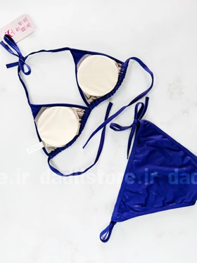 بیکینی کاپ متحرک آبی کاربنی طرحدار