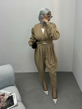 ست بلوز و شلوار یقه هفت