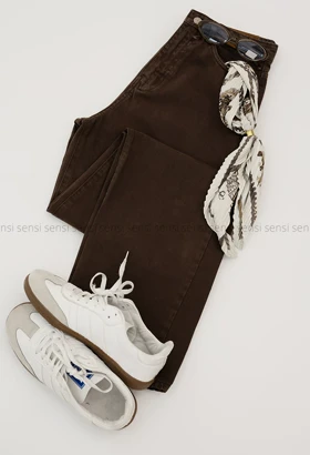 شلوار جین نیم بگ رگولار کد1005743