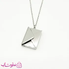 گردنبند دخترانه پاکت نامه نقره ای Love You
