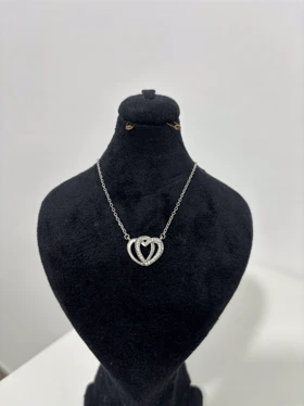 گردنبند نقره زنانه قلب درهم996