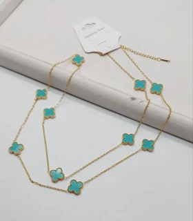 گردنبند رومانتویی زنانه ونکلیف کد XU4067 طرح طلا