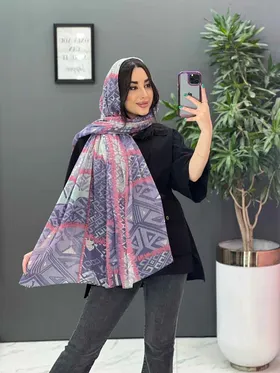 شال حریرنخ طرح لوزی و مربع