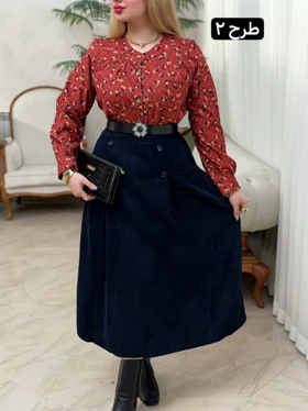 ست شومیز دامن گلی 3680