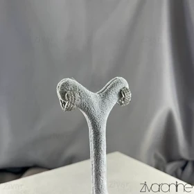 گوشواره زنانه مدل حلقه‌ای سه رج نگین 20442