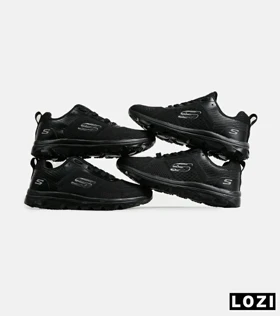 کفش کتانی طبی ورزشی مشکیSKECHERS SKECH-KNIT