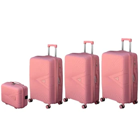 چمدان نشکن فشن مدل FASHION - FSN6969 سری 4 عددی (کیف آرایشی هدیه) (رزگلد)