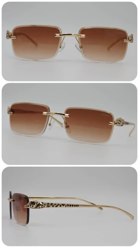 عینک آفتابی زنانه کارتیر Cartier ضد اشعه UV400 ایتالیایی (قهوه ای1)