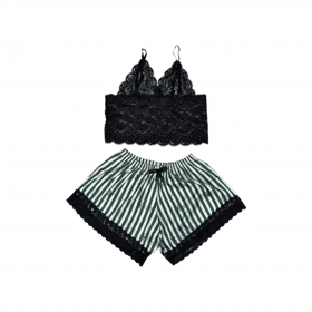 ست نیمتنه گیپور و شلوارک طرح ویکتوریا سکرت 116