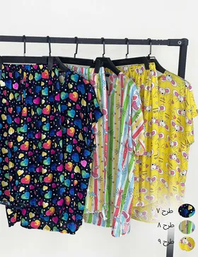 ست راحتی تیشرت و شلوارک نخی کد : 600