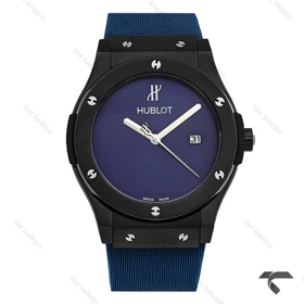 ساعت هابلوت مردانه مشکی سرمه ای صفحه مهندسی Hublot-10443-G