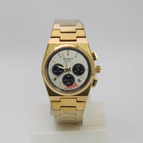 ساعت مچی مردانه تیسوت Tissot 1853 رنگ ثابت و 3موتور فعال کرنوگراف (بند طلایی با صفحه سفید)