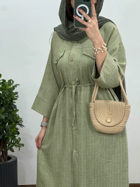 مانتو بلند کمر گت دار المیرا (ارسال رایگان)