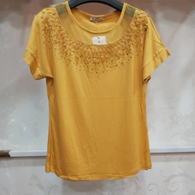 تیشرت زنانه مجلسی ترک گیپور دار جنس ویسکوز اورجینال