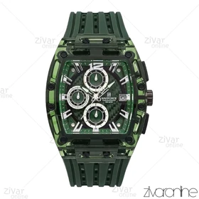 ساعت اورجینال ناوی فورس NaviForce مردانه مستطیلی سبز بند رابر 106990