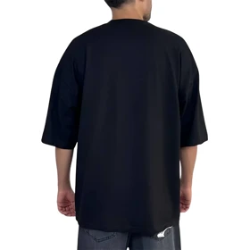 تیشرت آستین کوتاه مردانه مشکی با طرح گل دوزی