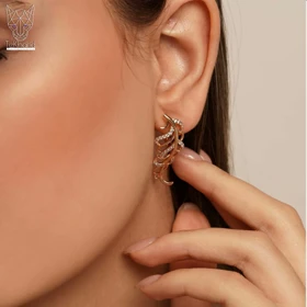 گوشواره برگ سرخس طلایی ژوپینگ