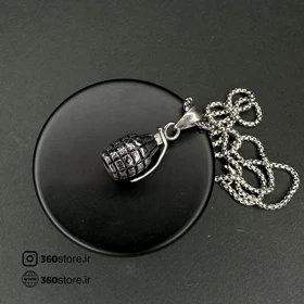 گردنبند طرح نارنجک نقره ای علیدسا