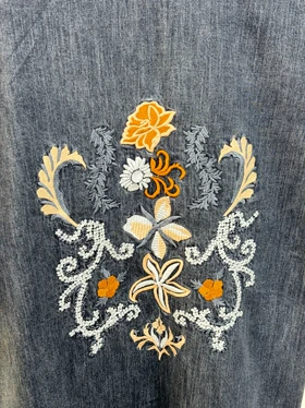 مانتو جین گلدوزی آنیل