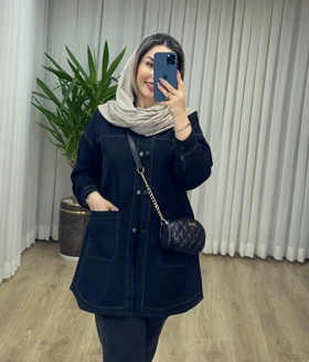 مانتو جین دو جیب کد 2098