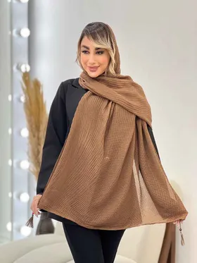 شال پفکی منگوله‌دار