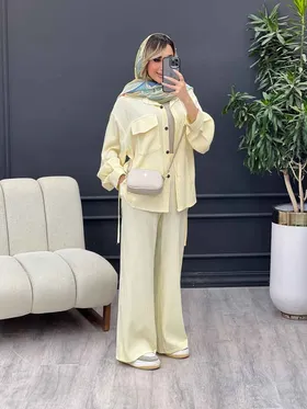 ست مانتو و شلوار پایین بند دار