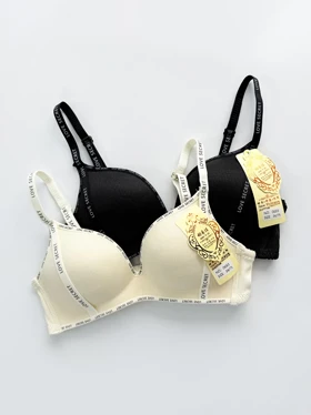 سوتین تک اسفنجی نوار دوزی بند نوشته Love secret