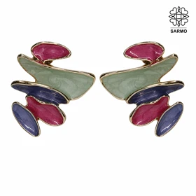 گوشواره مینا کاری چندرنگ استیل کد 509249015