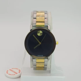 ساعت مچی مردانه امپاور Empower تمام استیل با موتور کوارتز (بنده نقره ای طلائی صفحه مشکی)